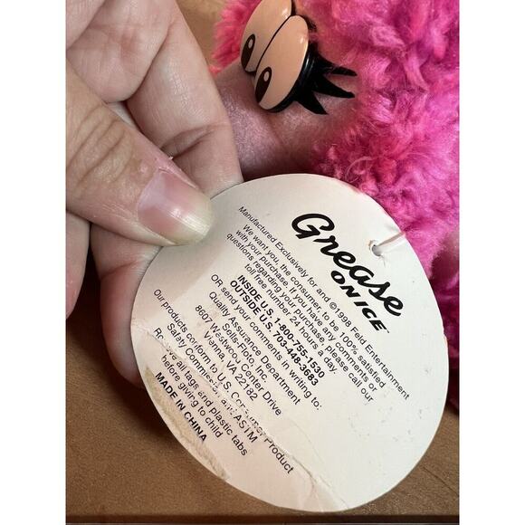 Grease on Ice Pink Poodle Plush Dog 1998 North American Tour - 8" Long - Picture 10 of 10